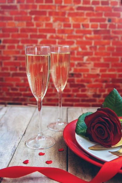 Valentinstag romantisches Abendessen Glückwunsch.