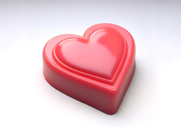 Valentinstag-Süßigkeiten in Herzform, isoliert auf weißem Hintergrund, generative KI
