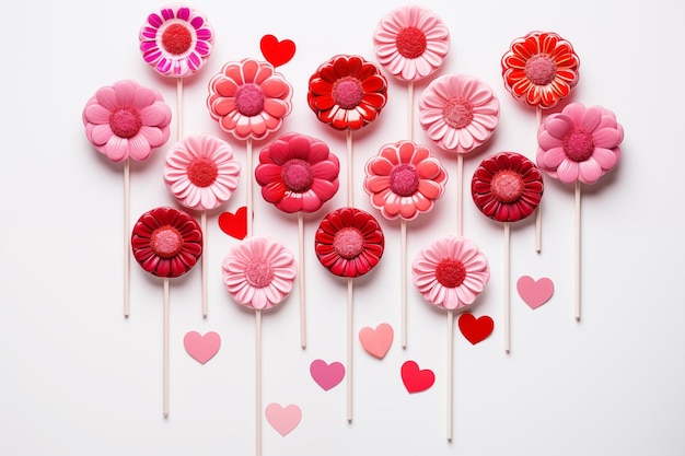 Foto valentinstag süßigkeiten lutscher hintergrund