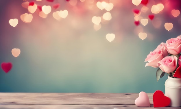 Valentinstagliebe mit Herzen und Rosen Grußkarte mit Platz
