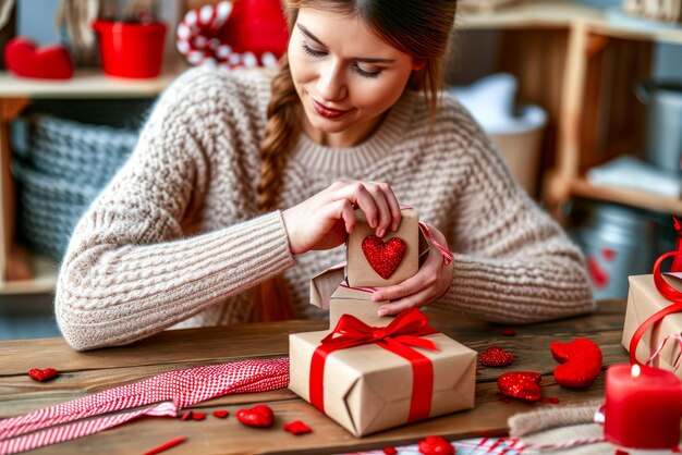 Foto valentinstagsgeschenke, die einen herzlichen touch hinzufügen