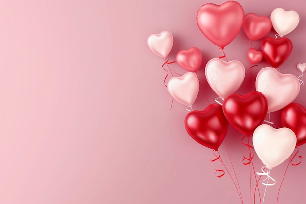 Valentinstagskarte mit Herzensstil auf rosa Hintergrund Generative KI