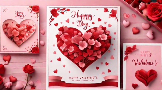Valentinstagskarte mit roten Rosen für den Valentinstag