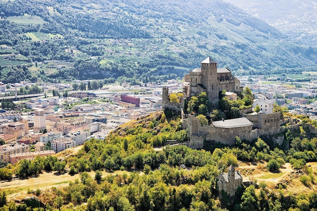 Valere Castle en la colina de Sion, Canton Valais, Suiza.