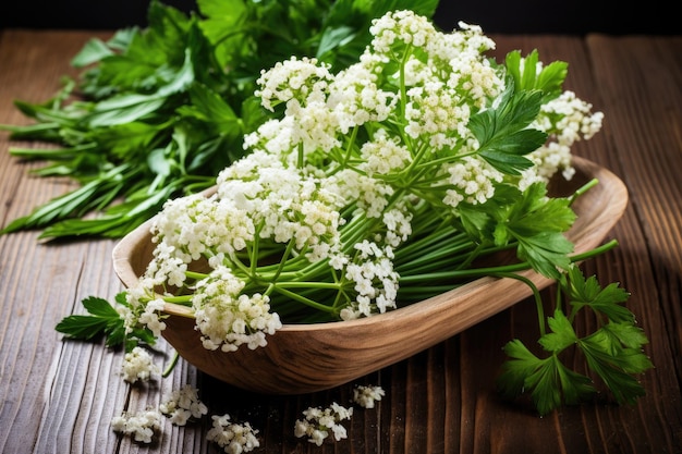 Valerian, eine mehrjährige Pflanze aus Europa und Asien, die für ihre beruhigende Wirkung in der traditionellen Medizin bekannt ist