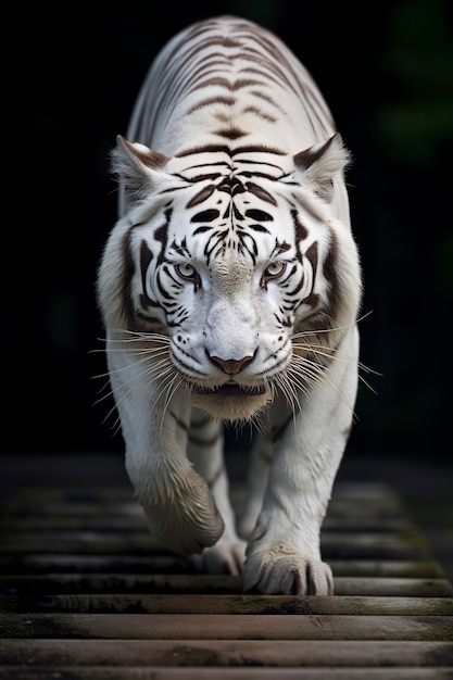 valiente tigre blanco en la misteriosa jungla