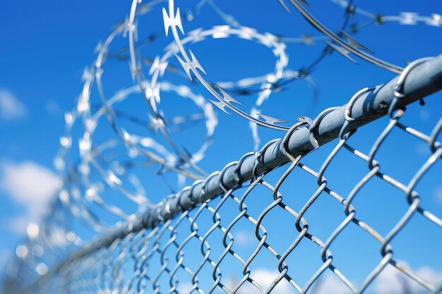 Valla de alambre de púas y púas Cercando la frontera estatal contra la inmigración