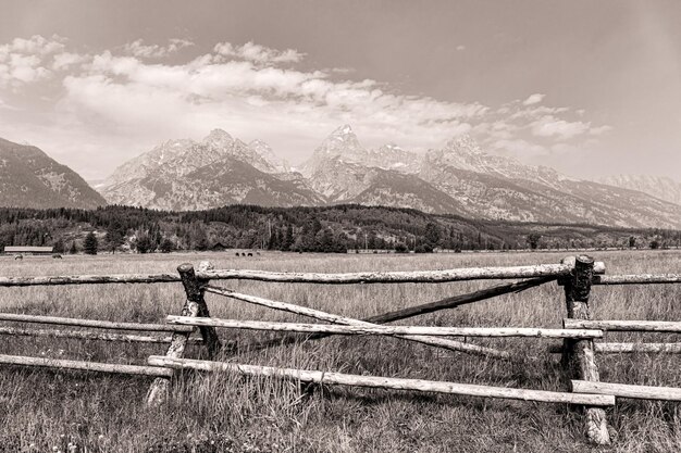 Foto valla en el campo contra el cielo