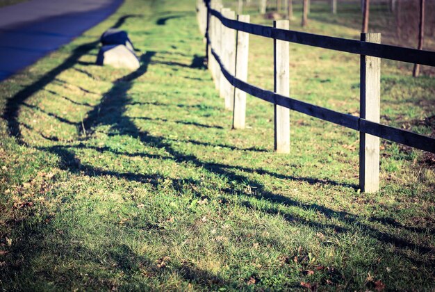 Foto valla en el campo verde