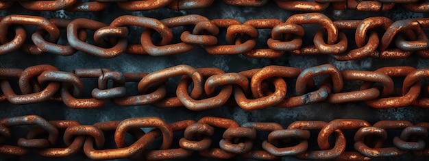 una valla de enlace de cadena con textura oxidada