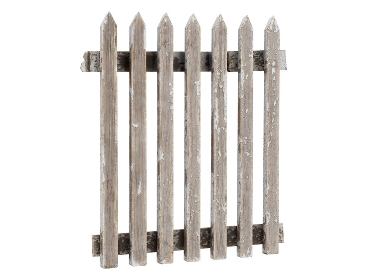 Foto valla de madera aislada sobre fondo blanco con trazado de recorte 3d rendering