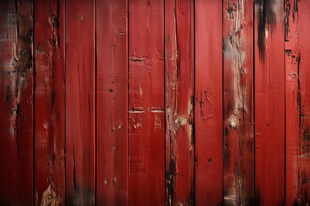 Una valla de madera roja con un fondo rojo.