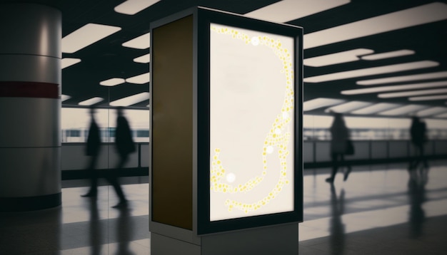 Una valla publicitaria iluminada con una pantalla blanca que dice 'soy una luz'