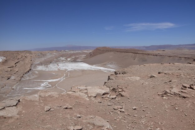 Valle de la Luna o Valle de la Luna en el desierto de Atacama del norte de Chile cerca de San Pedro de atacama