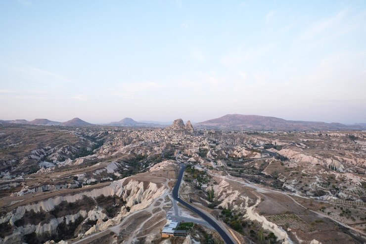 El Valle de las Palomas en Capadocia, Turquía, visto desde arriba