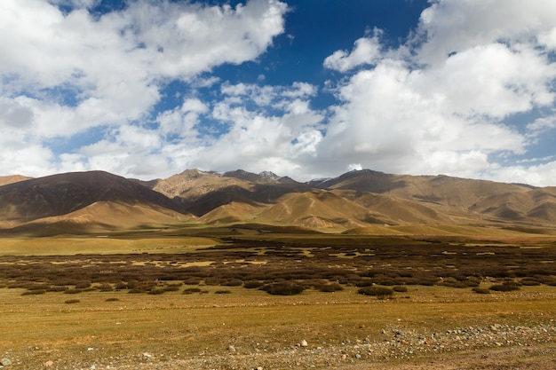 Valle de Suusamyr, paisaje de montaña. Kirguistán.