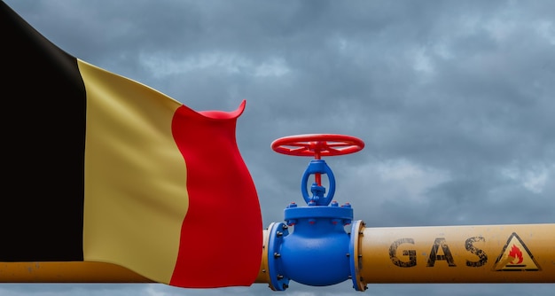 Válvula de gas belga en el gasoducto principal Belgica Pipeline