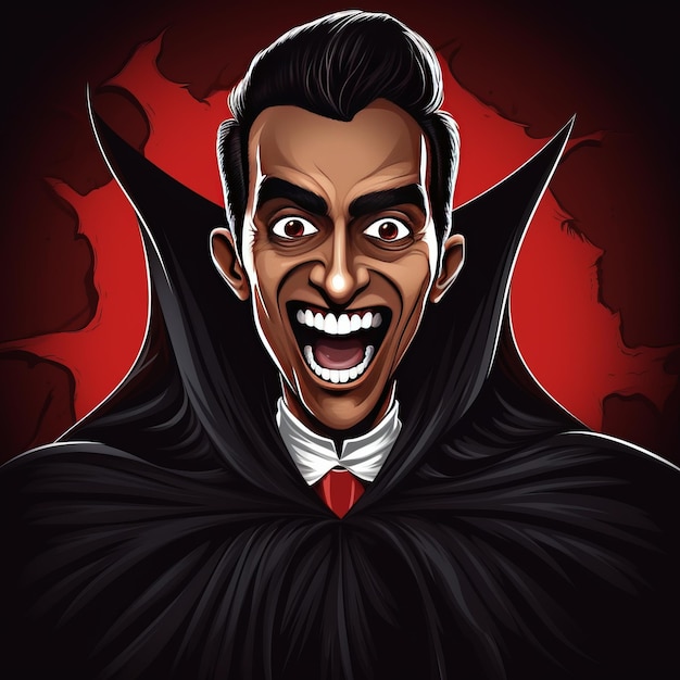 Foto vampirische porträts von vivek ramaswamy, inspiriert von dracula, in einer erschreckenden karikatur.