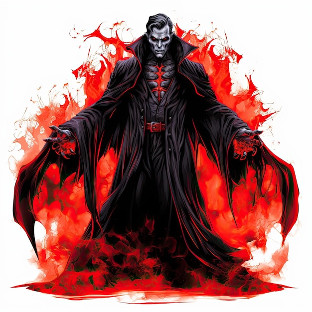 vampiro sangre de dracula ilustración de halloween horror aterrador diseño de tatuaje vector fantasía aislada