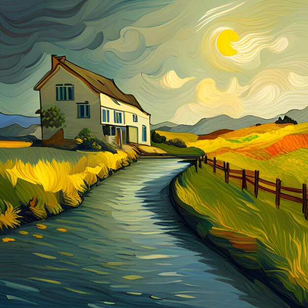 Van Gogh Renoir Impressionist Postimpressionist Lebendige Farben Fette Pinselstriche Landschaftlich