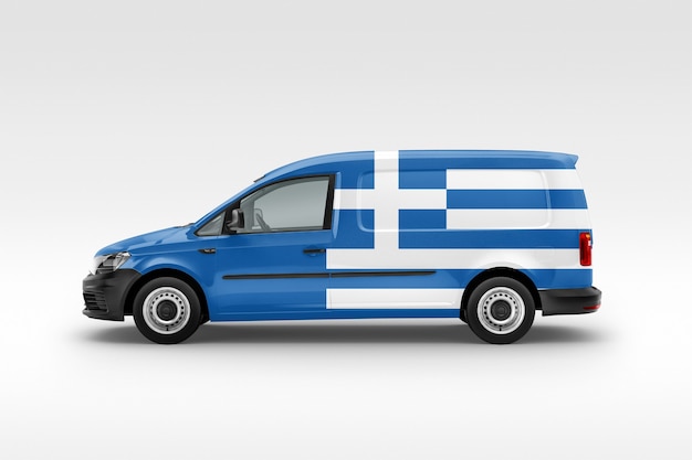 Van mit griechischer Flagge