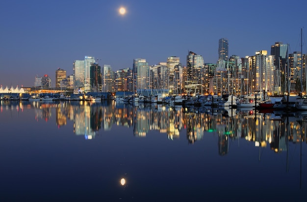 Vancouver no centro da noite Canadá BC