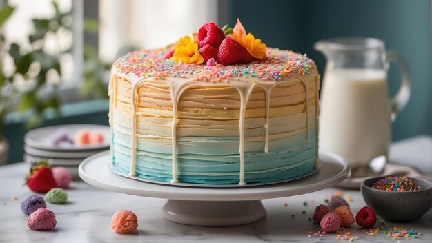 Vanille-Lagerkuchen mit Beeren-Foto