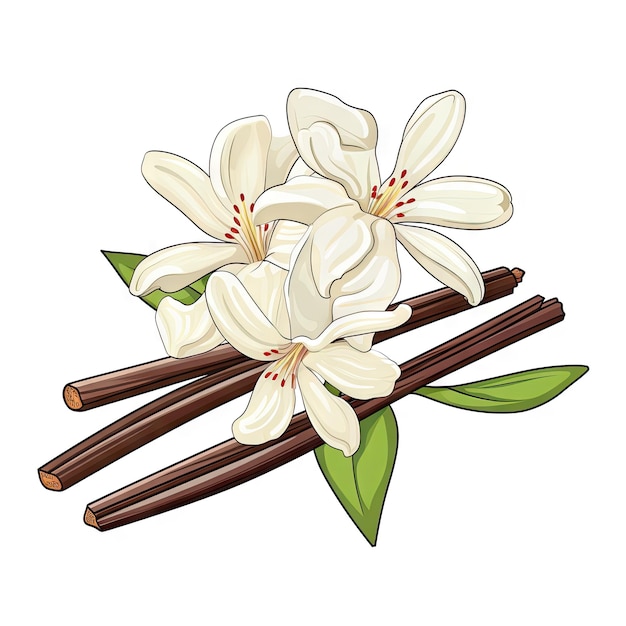 Vanille Pod Icon Orchid Bean Sticks Trocken Vanillin Pods Natürliches Aroma Dessert Zutat Vanille Planifolia Stick