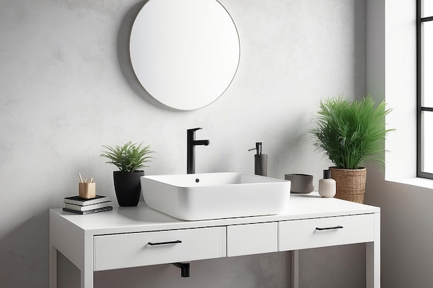 Vanity Sink Area Mockup Leere weiße Fläche für Ihr Design