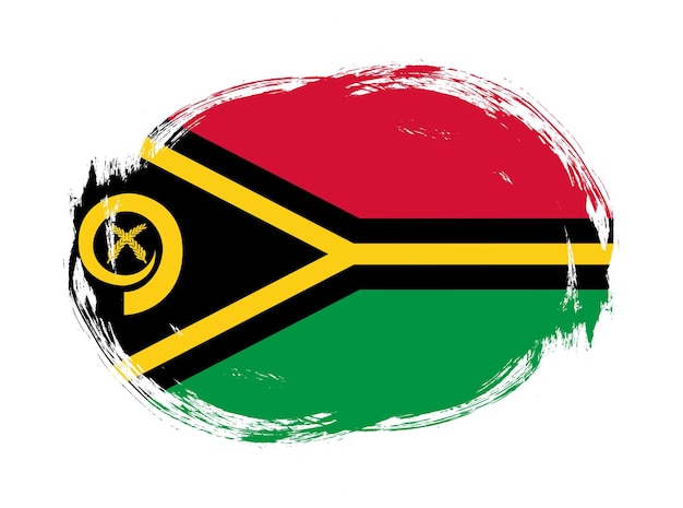 Vanuatu-Flagge im abgerundeten Pinselstrichhintergrund