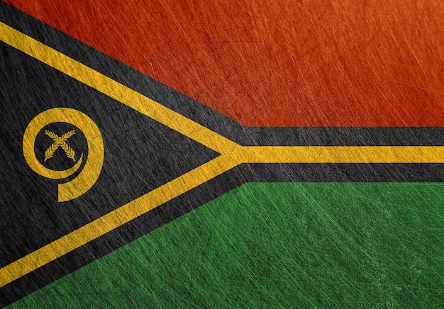Vanuatu Flagge Metall Vintage Retro zerkratzter Stahl Hintergrund Melanesien