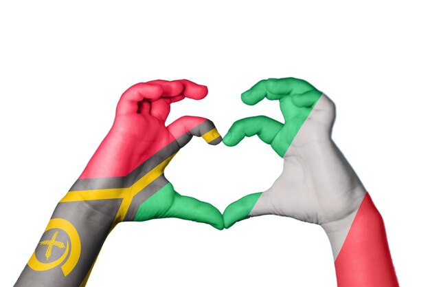 Vanuatu Italia Corazón Gesto de la mano para hacer corazón