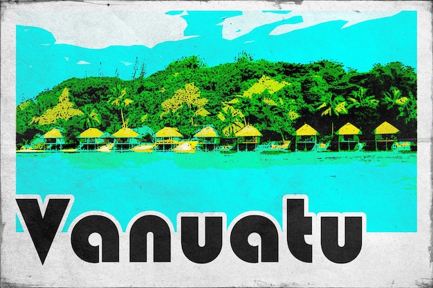 Vanuatu Tarjeta postal de viaje de época