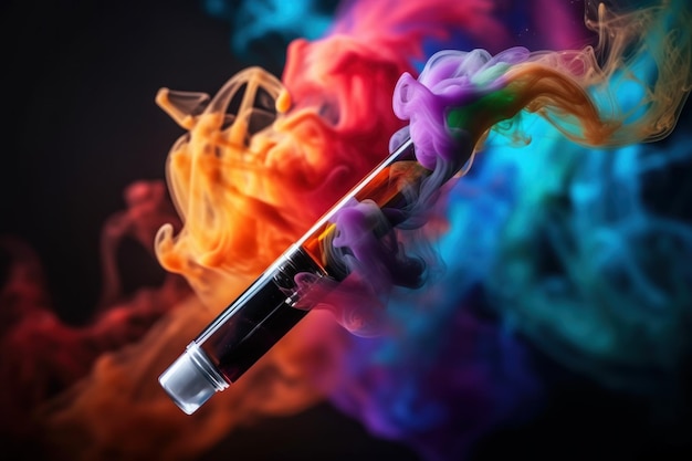 Vape tinta de humo de colores movimiento suave Generar Ai