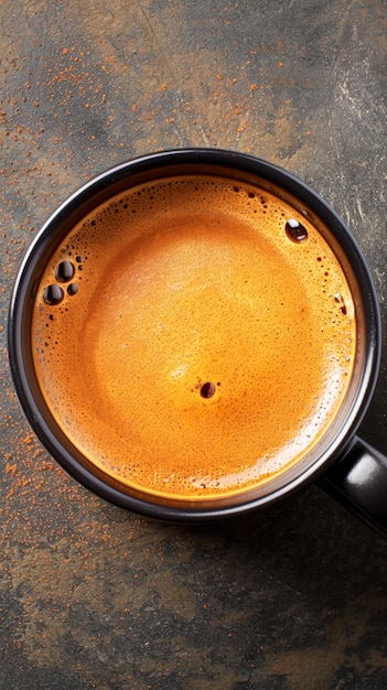 El vapor aromático del abrazo se eleva envolviéndote en la rica fragancia de tu café de la mañana