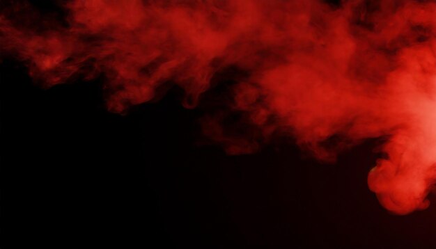 Foto vapor vermelho sobre um fundo preto copiar espaço