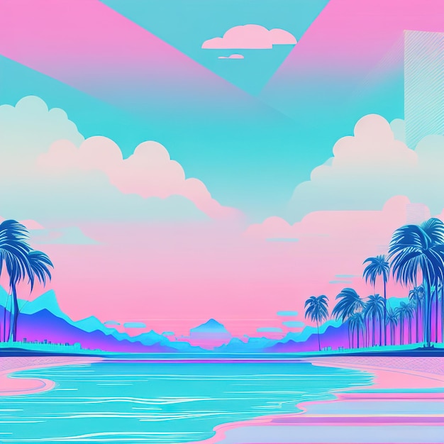 Vaporwave-Hintergrundtapete