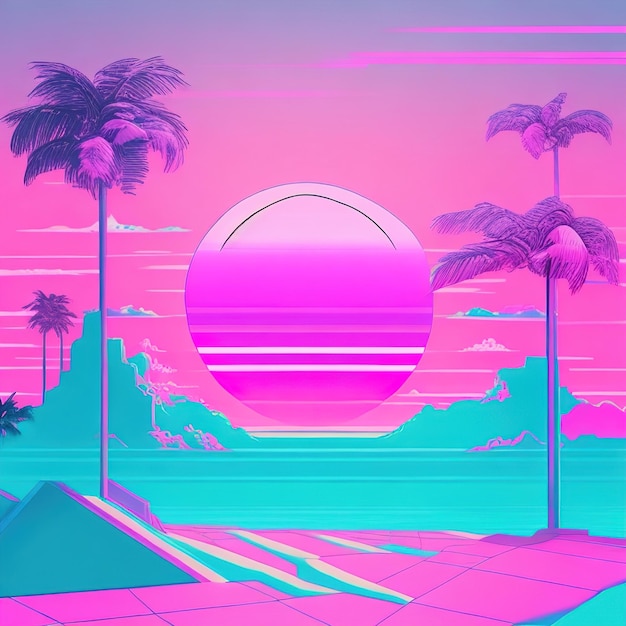 Vaporwave-Hintergrundtapete