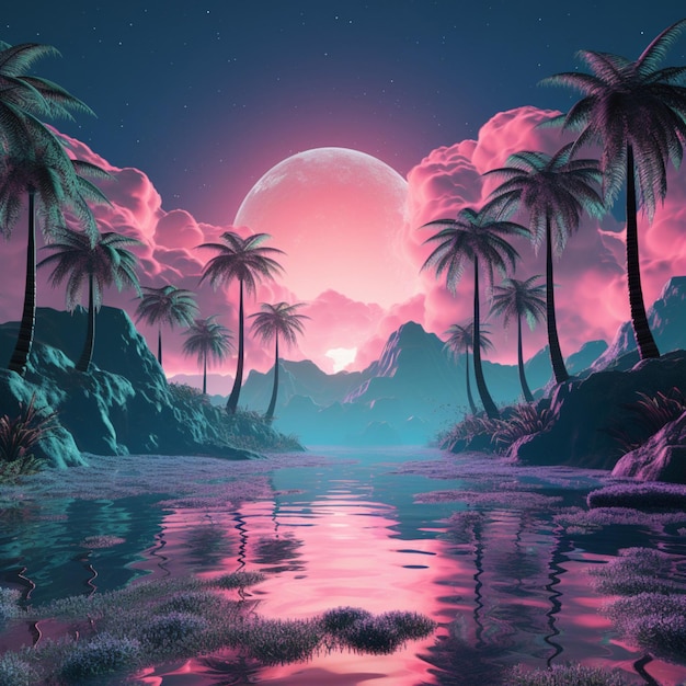 Vaporwave hochwertige 4K-HDR