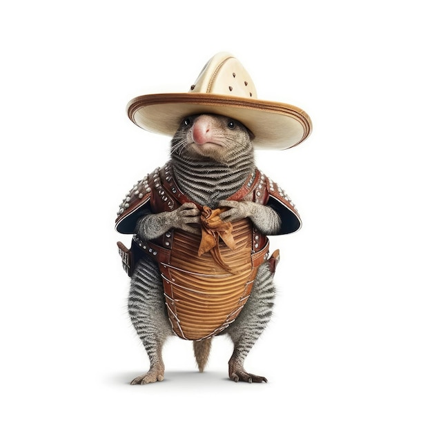 El vaquero armadillo con el lazo