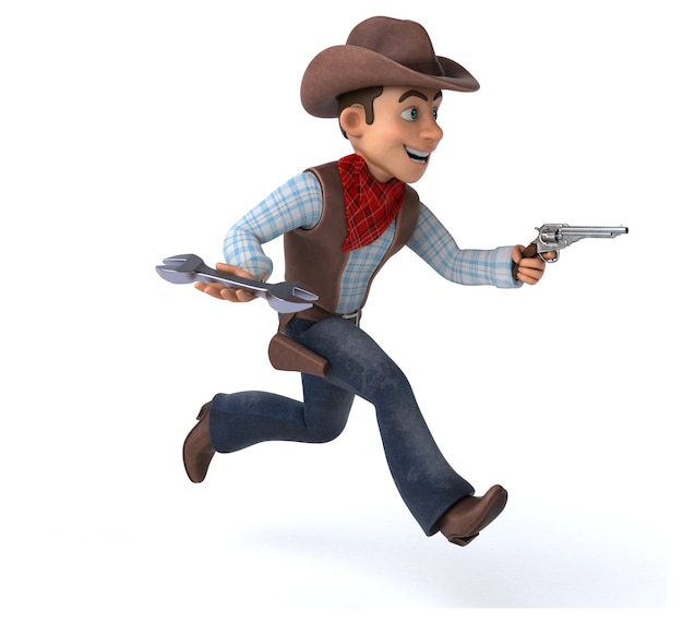 Vaquero divertido - Ilustración 3D