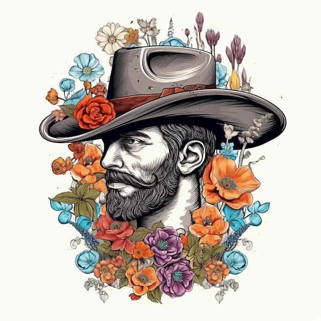 vaquero con flores