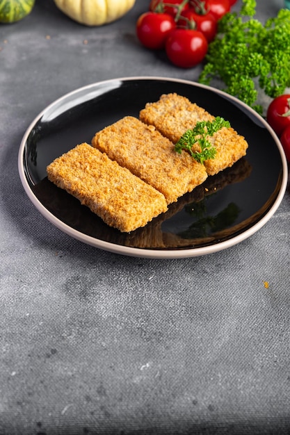 vara de peixe frutos do mar frescos lanche frito comida lanche na mesa cópia espaço fundo de comida