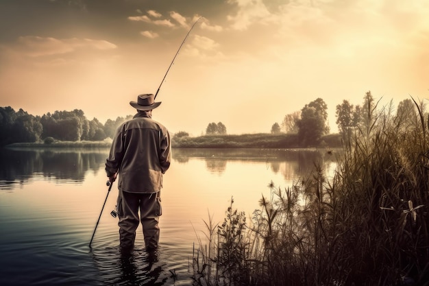 Vara de pesca de pescador Gerar Ai