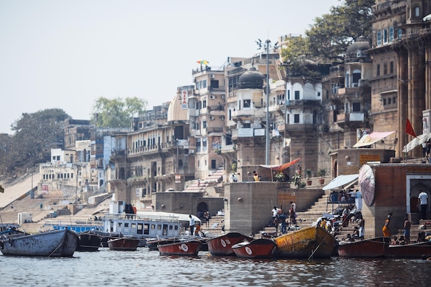 Varanasi Indien März 2016 Bestattungsfeuer Bestattungsprozesse in Indien