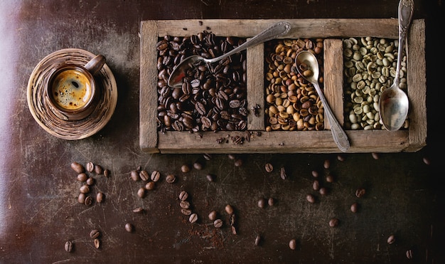 Variação de grãos de café