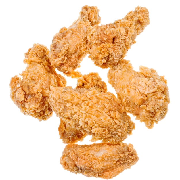 Várias asas de frango frito quente