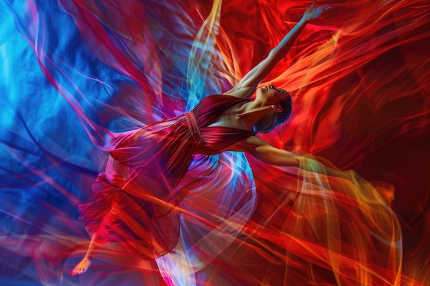 Várias formas de expressão artística misturando cores movimentos e emoções
