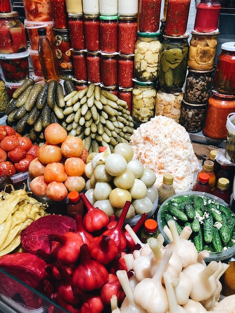 Foto varias frutas en un mercado