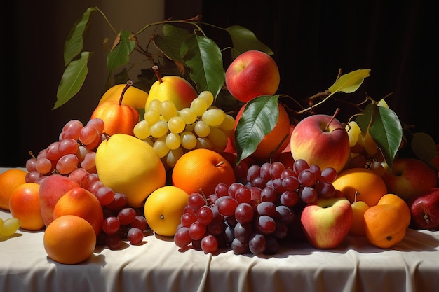 Varias frutas en la mesa